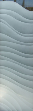 Not Private Entry Insert with Sandblast Etched Glass Art by Sans Soucie Featuring Dreamy Waves Abstract Design