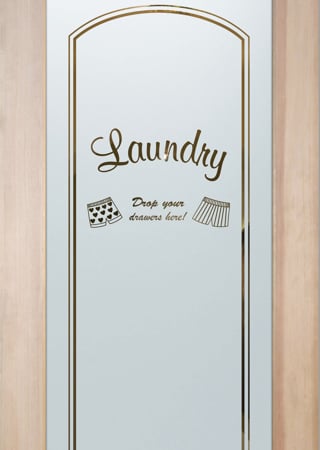 Laundry Room Door with sandblast Frosted Glass Design Art Glass Featuring Sandblast Etched Glass by Sans Soucie