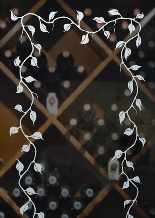 Wine Insert with sandblast Frosted Glass Design Art Glass Featuring Sandblast Etched Glass by Sans Soucie