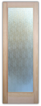 Interior Door with a Frosted Glass Eurorain Frost Patterns Design for Semi-Private by Sans Soucie Art Glass