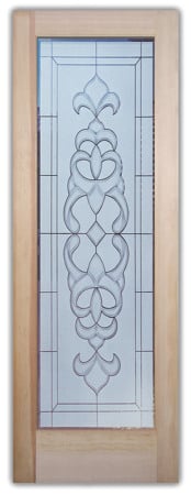 Interior Door with Frosted Glass Traditional Faux Bevels Design by Sans Soucie