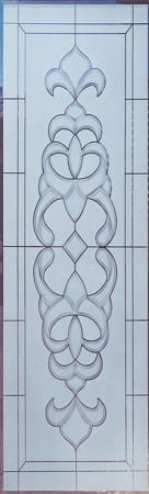 Door Glass Insert with Frosted Glass Traditional Faux Bevels Design by Sans Soucie