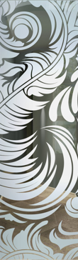 Entry Insert with Frosted Glass Abstract Feathers Design by Sans Soucie