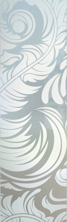 Interior Glass Insert with Frosted Glass Abstract Feathers Design by Sans Soucie