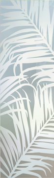 Handmade Sandblasted Frosted Glass Interior Insert for Private Featuring a Tropical Design Fern Leaves by Sans Soucie