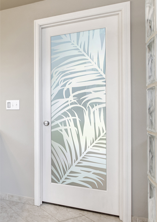 frosted glass door fern leaves by sans soucie bohemian style design