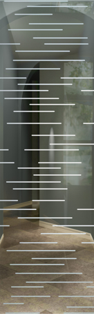 Door Glass Insert with Frosted Glass Geometric Finer Lines Design by Sans Soucie