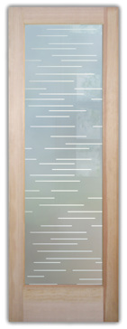 Front Door with Frosted Glass Geometric Finer Lines Design by Sans Soucie