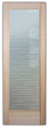Front Door with Frosted Glass Geometric Finer Lines Design by Sans Soucie