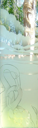 Door Glass Insert with sandblast Frosted Glass Design Art Glass Featuring Sandblast Etched Glass by Sans Soucie