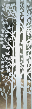 Not Private Interior Insert with Sandblast Etched Glass Art by Sans Soucie Featuring Forest Trees Trees Design