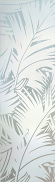 Handmade Sandblasted Frosted Glass Interior Insert for Private Featuring a Tropical Design Fronds by Sans Soucie