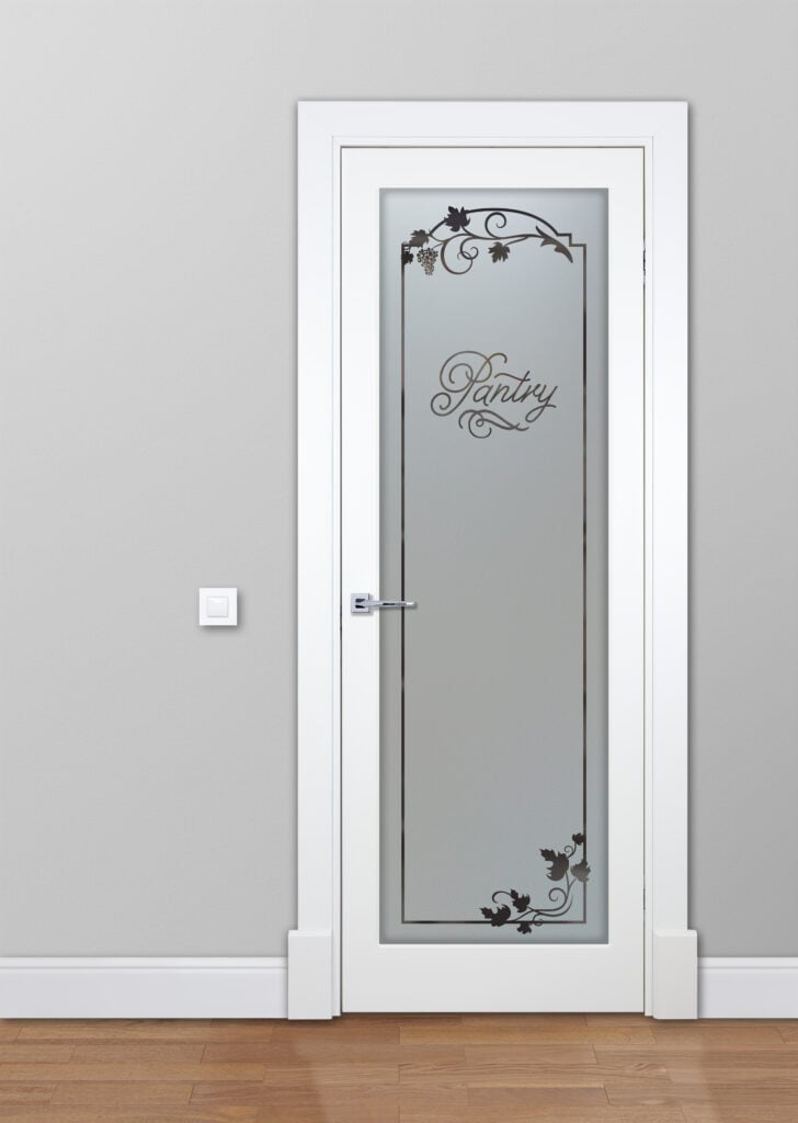 pantry door with glass frosted glass sans soucie grape ivy melany