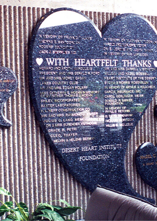 Glass Sign featuring Frosted Glass Design Etched Glass by Sans Soucie Art Glass with Custom Logos Design Heart Institute- Heartfelt (similar look)