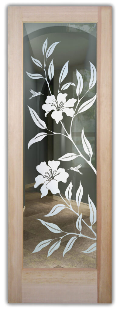 Clear Glass with Etched Design Accents