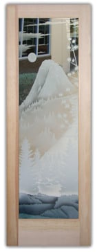 Interior Door with Frosted Glass Landscapes Idyllwild Tahquitz Peak Design by Sans Soucie