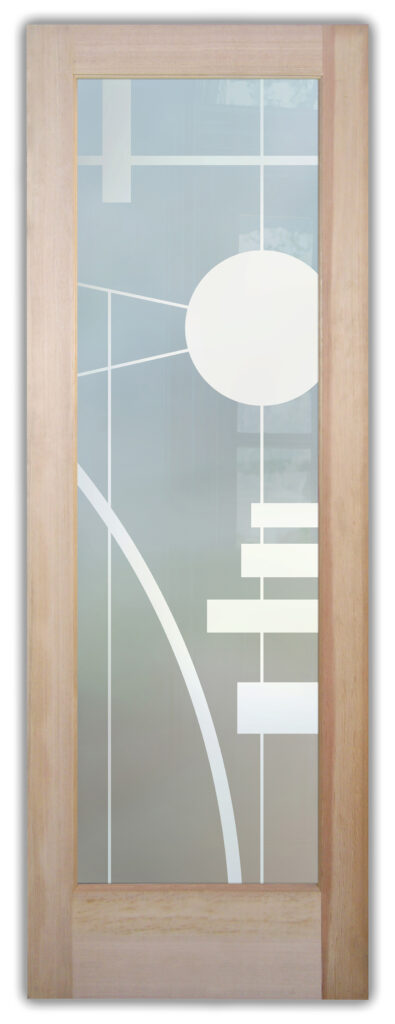 Decorative glass interior doors geometric design