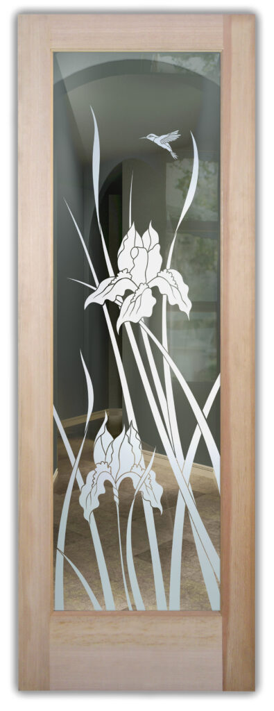 Glass Pantry Door Iris Hummingbird 1D semi-private