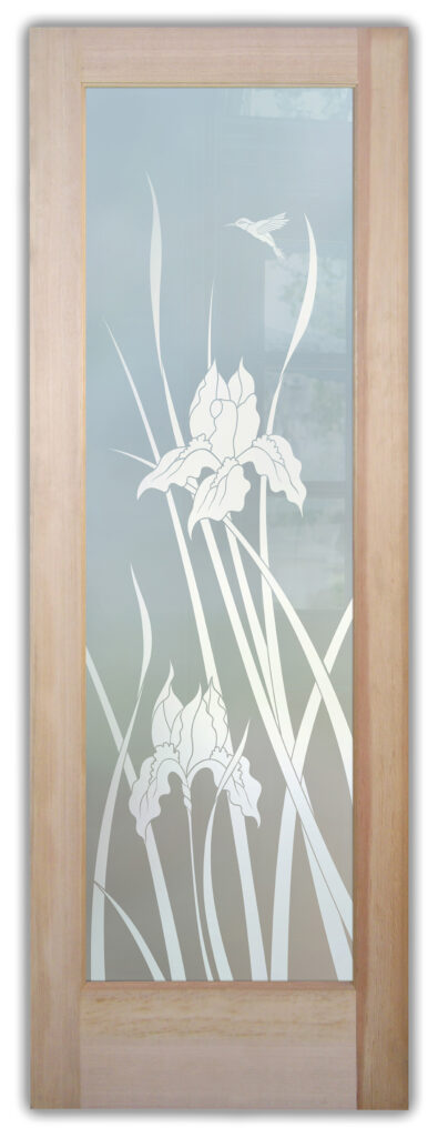 Glass Pantry Door Iris Hummingbird 1D Private
