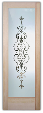 Semi-Private Front Door with Sandblast Etched Glass Art by Sans Soucie Featuring Isabelle Traditional Design