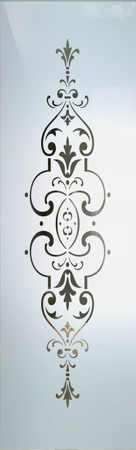 Door Glass Insert showcasing a Frosted Glass Traditional Design with Sandblast Etched Glass Art by Sans Soucie Isabelle Design