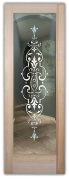Not Private Interior Door with Sandblast Etched Glass Art by Sans Soucie Featuring Isabelle Traditional Design