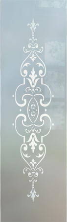 Interior Glass Insert showcasing a Frosted Glass Traditional Design with Sandblast Etched Glass Art by Sans Soucie Isabelle Design