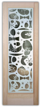 Interior Door with Frosted Glass Geometric Jetsons Design by Sans Soucie