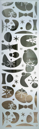 Door Glass Insert with Frosted Glass Geometric Jetsons Design by Sans Soucie