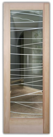 Front Door with Frosted Glass Geometric Linear Design by Sans Soucie