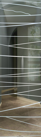 Door Glass Insert with Frosted Glass Geometric Linear Design by Sans Soucie