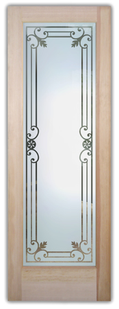 Interior Door with a Frosted Glass Miranda Wrought Iron Design for Semi-Private by Sans Soucie Art Glass