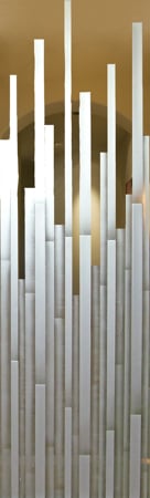 Door Glass Insert featuring Frosted Glass Design Etched Glass by Sans Soucie Art Glass with Custom Geometric Design Mosaics