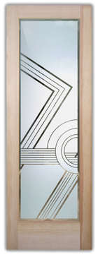 Front Door with Frosted Glass Geometric Odyssey A Design by Sans Soucie
