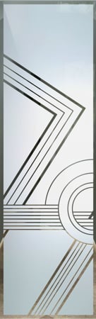 Door Glass Insert with Frosted Glass Geometric Odyssey A Design by Sans Soucie