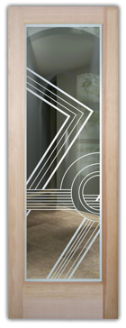 Interior Door with Frosted Glass Geometric Odyssey A Design by Sans Soucie
