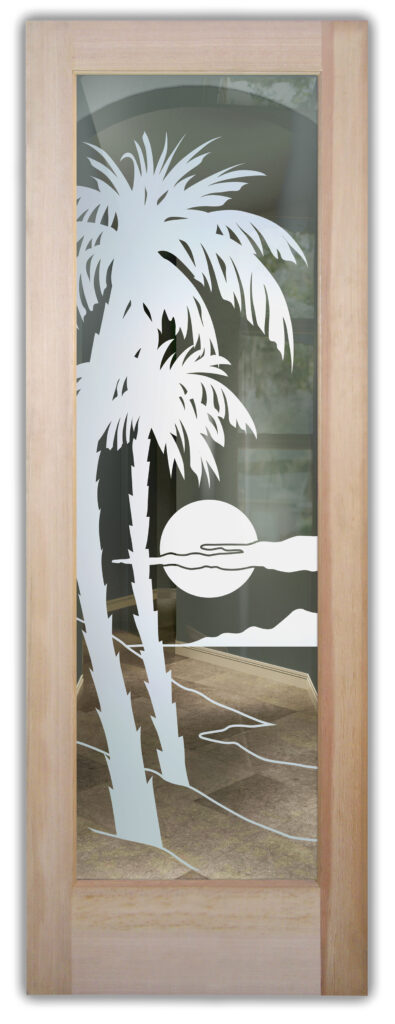 frosted glass front door palm sunset 1D positive sans soucie