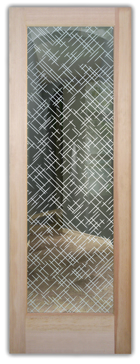 Interior Door with Frosted Glass Geometric Picks Design by Sans Soucie