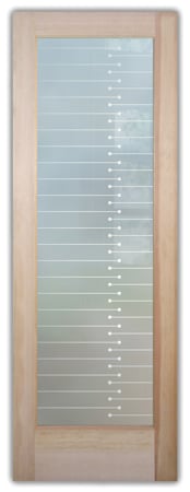 Interior Door with a sandblast Frosted Glass Geometric Design Custom-Designed Decorative Etched Glass