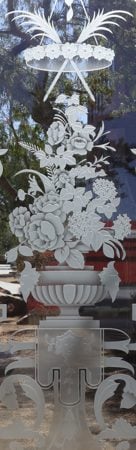 Door Glass Insert with Frosted Glass Floral Primavera Design by Sans Soucie