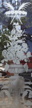 Entry Insert with Frosted Glass Floral Primavera Design by Sans Soucie
