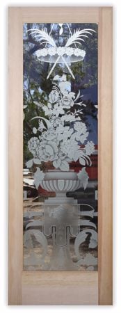 Interior Door with Frosted Glass Floral Primavera Design by Sans Soucie