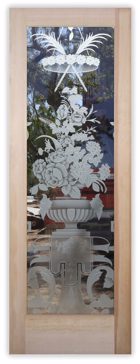 Front Door with Frosted Glass Floral Primavera Design by Sans Soucie