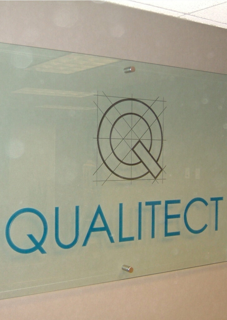 Etched glass signs