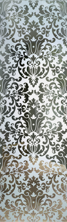 Door Glass Insert featuring Frosted Glass Design Etched Glass by Sans Soucie Art Glass with Custom Traditional Design Renaissance