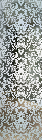 Interior Glass Insert featuring Frosted Glass Design Etched Glass by Sans Soucie Art Glass with Custom Traditional Design Renaissance