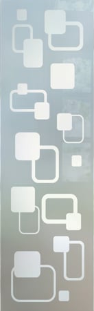 Door Glass Insert featuring Frosted Glass Design Etched Glass by Sans Soucie Art Glass with Custom Geometric Design Rhombus