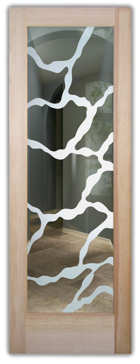 Handmade Sandblasted Frosted Glass Front Door for Not Private Featuring a Abstract Design Rivulet by Sans Soucie