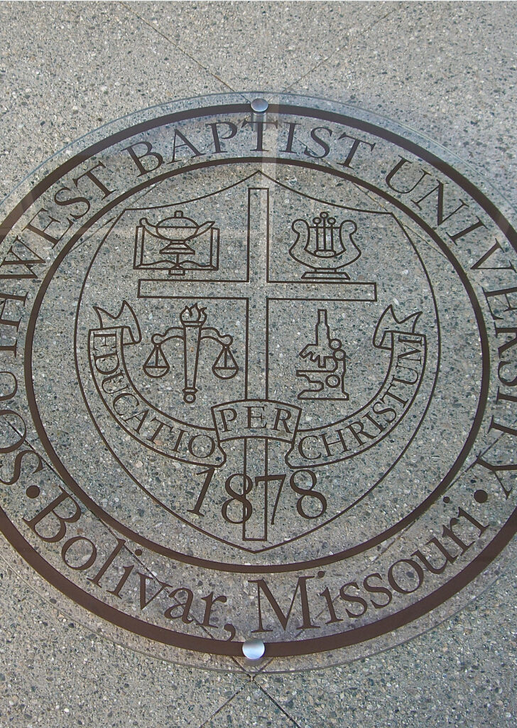 Handcrafted custom glass signs for schools and churches