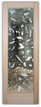 Interior Door with a Frosted Glass Spatter Patterns Design for Not Private by Sans Soucie Art Glass